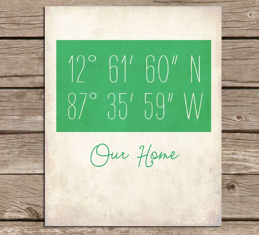 Latitude Longitude Customizable Art Print