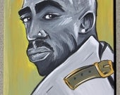 Tupac Shakur Straight Jacket Vibe Cover Acrylic painting by Adam Valentino 11x14 stretched framed canvas