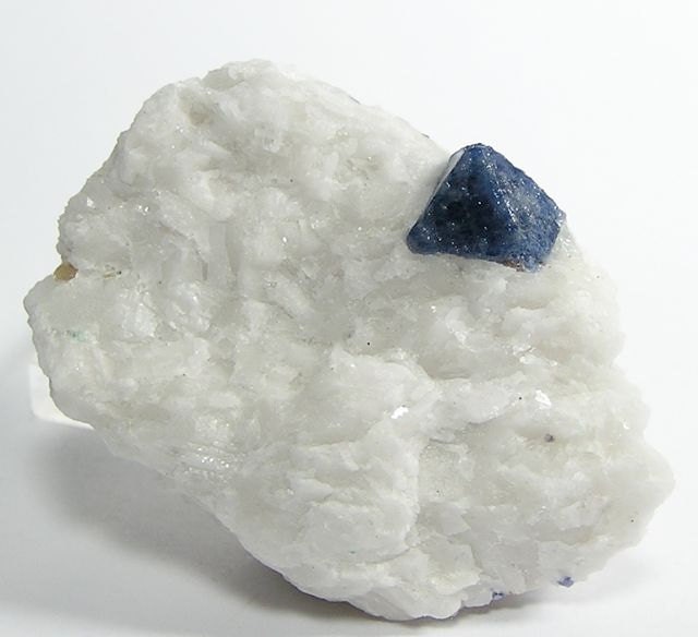 Blue Spinel Crystal in Marble Mineral Specimen Connoisseur's Choice