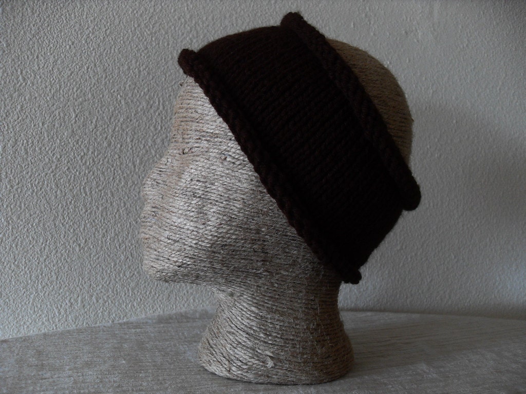 Dread Wrap - Head Wrap - Ear Muff - Warmer Cozy - Warm Winter Accessory - Brown Headband - Short Length -  Vegan Acrylic