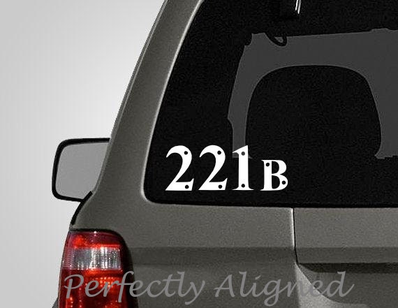 Car Decal - Sherlock Holmes 221B car decal