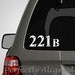 Car Decal - Sherlock Holmes 221B car decal