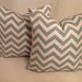 TWO 16x16 Decorative Throw Pillow Case Cushion Cover village blue NATURAL  Front to Back
