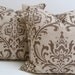 Damask Pillows.SET of TWO.18x18 inch.DISCONTINUED Fabric.Pillow Cover.Tone on Tone.damask.Printed Fabric Front and Back.Set of Pillows