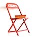 Red Child's School Chair - ABC - industrial metal