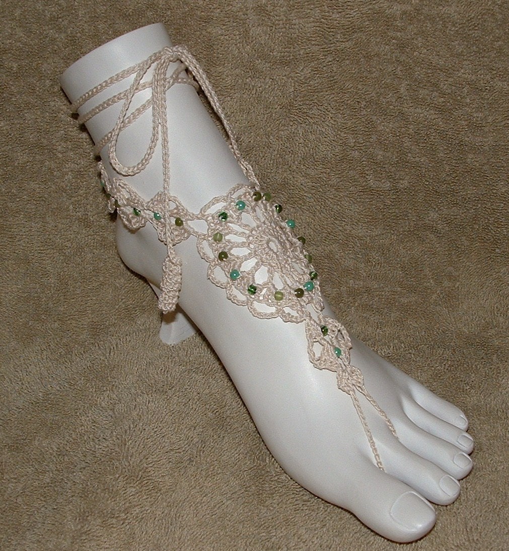 Barefoot Sandals - Natural with Mixed Beads