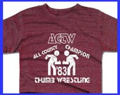 Thumb wrestling t shirt cool tee shirt S-3XL