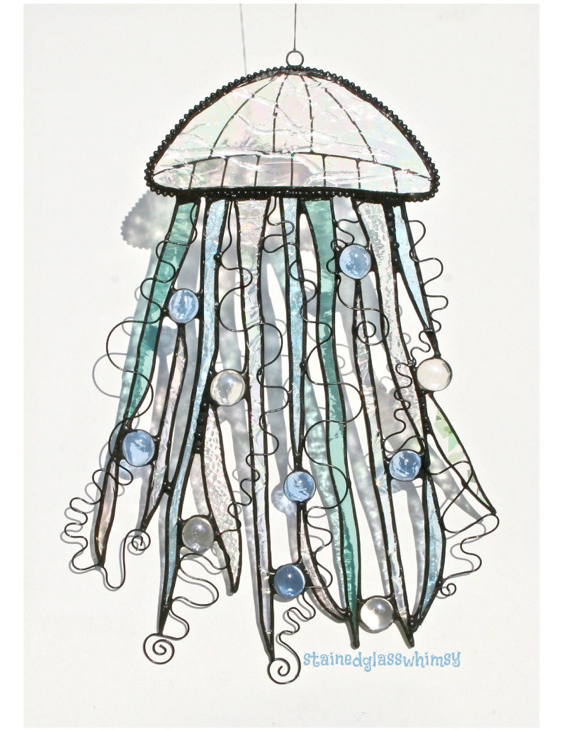 Stained Glass JELLYFISH Suncatcher by stainedglasswhimsy ...