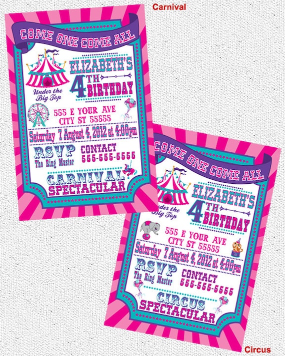 Circus, Carnival - Party Invitations Il_570xn