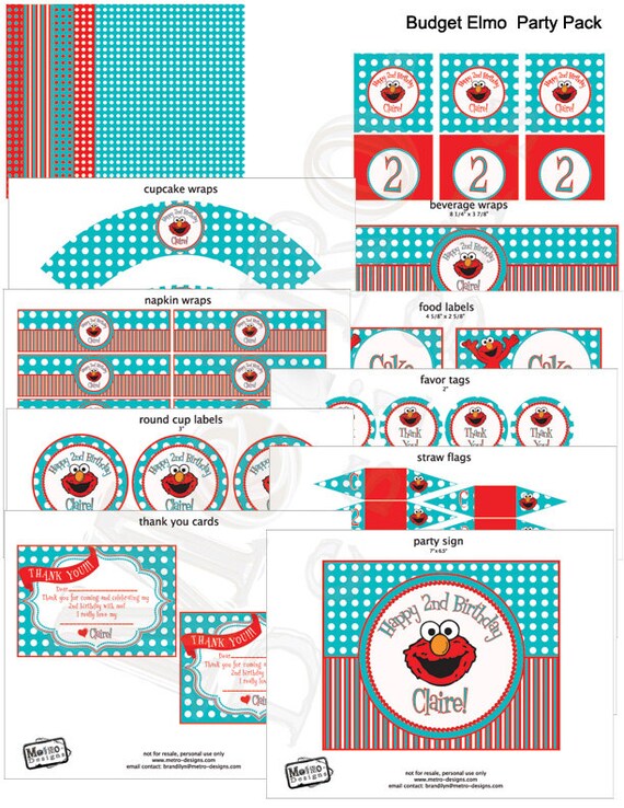 Elmo Party Kit - Digital Files Il_570xn