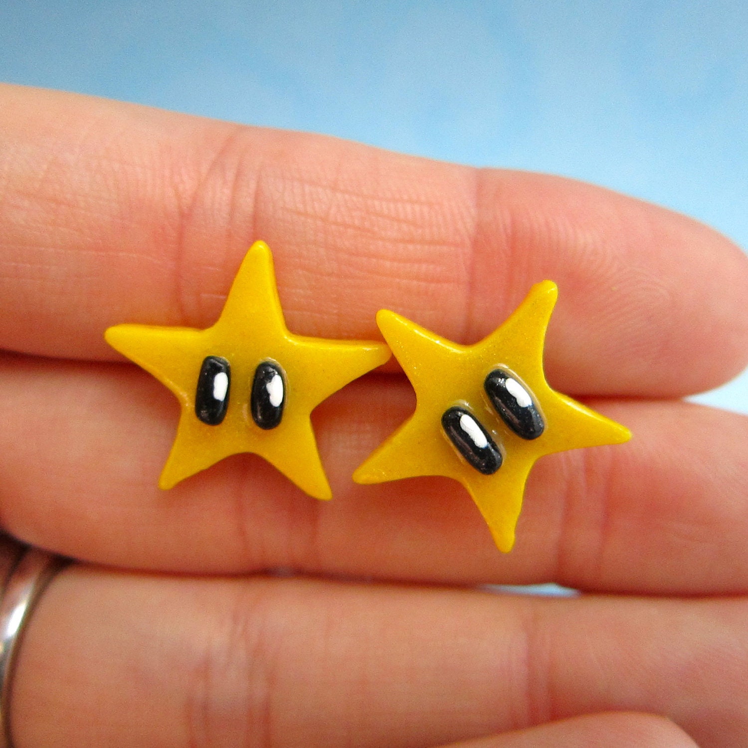 Mario Brothers power up Star Earrings Glow-In-The-Dark