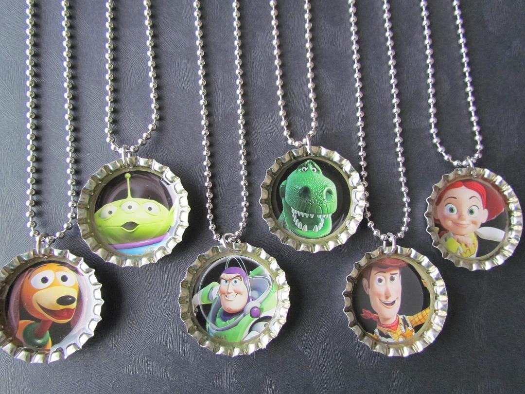 Toy Story Bottle Cap Party favors (6) / add more for 2 dollars each / a very large selection of Toy Story images to choose from