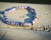Purple Recycled Paper Bead Bracelet