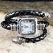 Leather Watch ,Black leather, vintage,classical, WN24-4