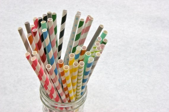 75 Pick Your Color/s Paper Straws Il_570xn