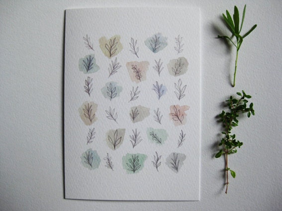 Herb Sprigs Greetings Card