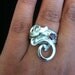 Sterling Silver fork ring with garnet