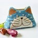 Cat purse / Cat zipper purse / Cat coin purse / Hand embroidery / Gift bag / Small bag zippered