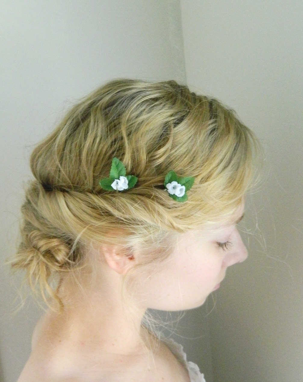 Wild Mint Bobby Pins - Woodland Hair Accessory - Bride - Bridesmaid - Flower Girl - One Set