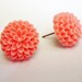 Peach Chrysanthemum earrings, peach earrings, post earrings, flower earrings, floral jewelry earrings, floral earrings, coral, small
