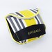 Mini Clutch - Birdbags "Dove Mini" Yellow, Grey, Black and White Striped - Vegan Friendly - FREE SHIPPING