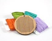 DIY Cross Stitch Necklace - Bamboo Pendant Blank - Round