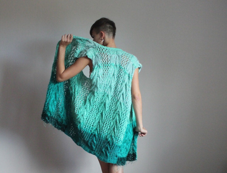 Long knit boho vest