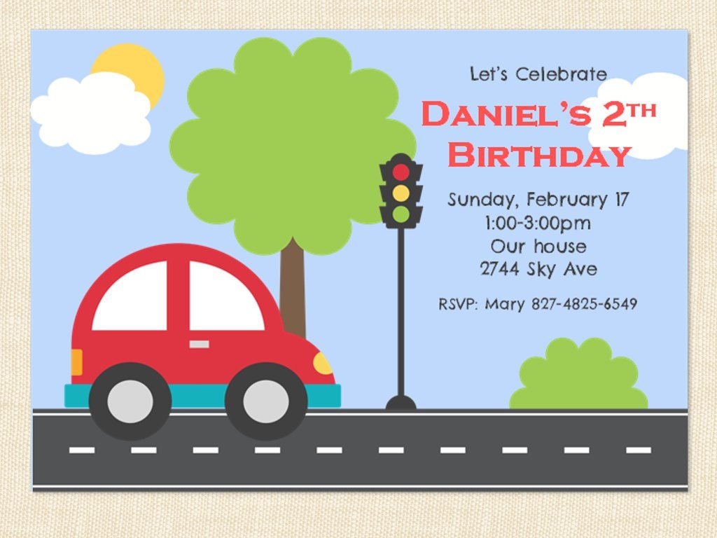 Car Birthday Party Package Children Printable Decorations