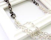Silver Chain Necklace Gunmetal Chain Necklace Multi-strand: City Lights