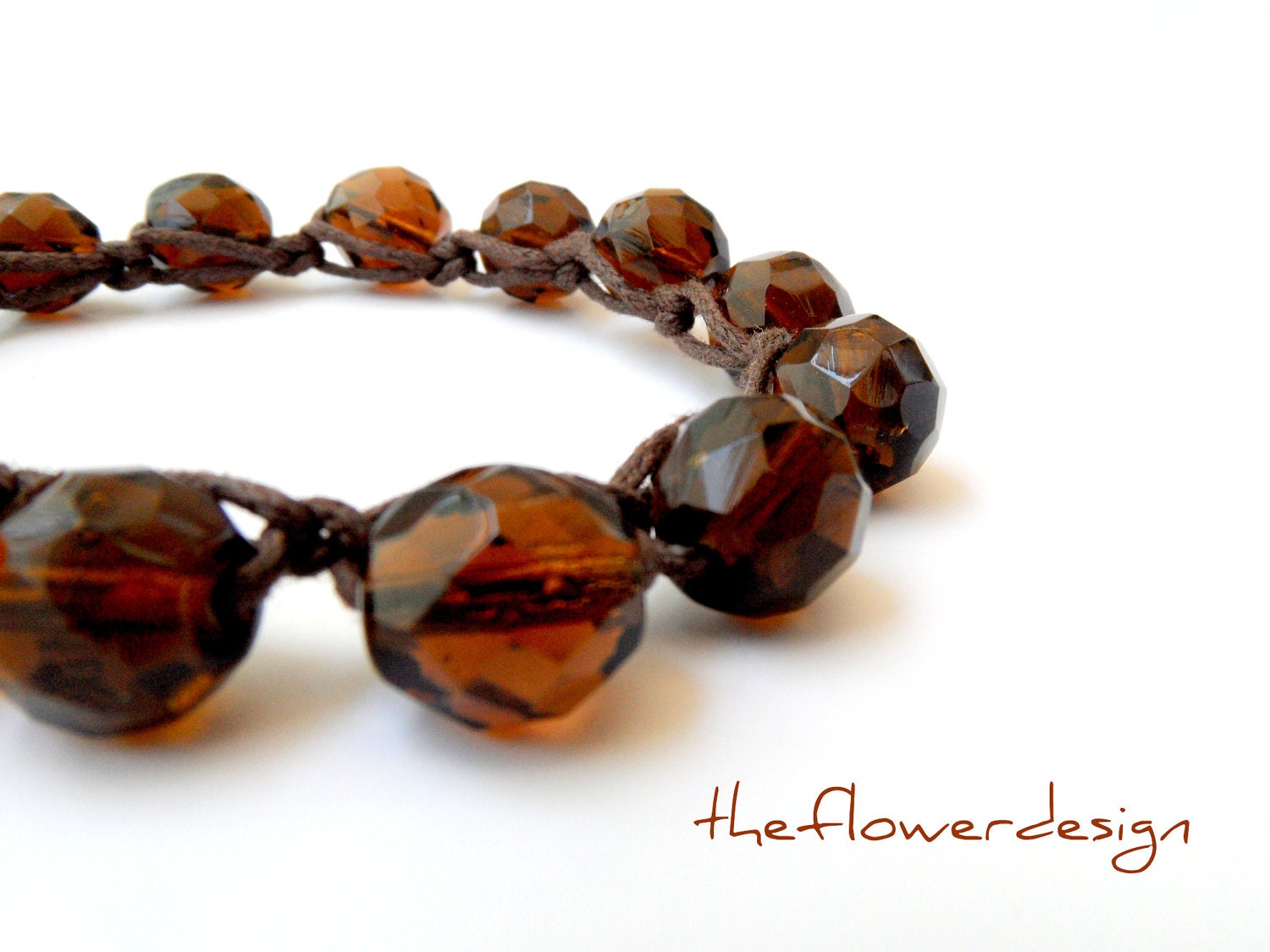 Crochet wrap brown bracelet, brown bracelet, spring, 2012,boho,bohemian,chic, shabby, beach bracelet