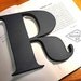 Ornate Vintage Style Capital "R" Black - Wooden Letter