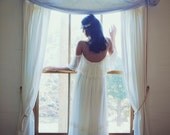 Bohemian ivory lace wedding dress off-the-shoulder