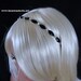 SALE - Beautiful Wedding Head Band Black Gems and Rhinestones on a Silver Headband
