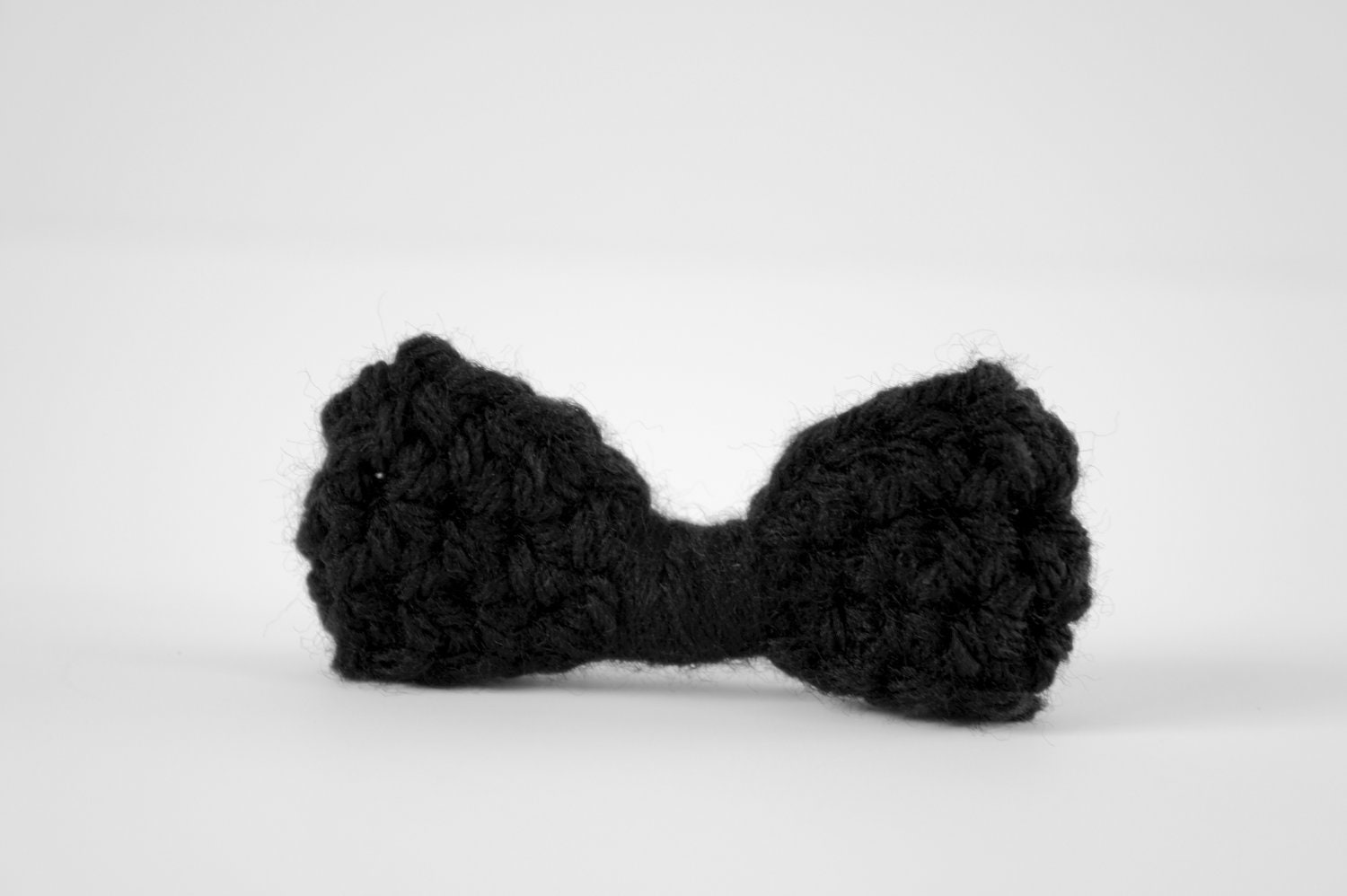 CROCHET BOW in black tie, headband / bow tie