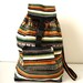Tribal Fabric Backpack, Latin American, Peru, Brown Green Stripes