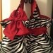 Zebra Stripe Purse with Burgundy Accents-Hand made