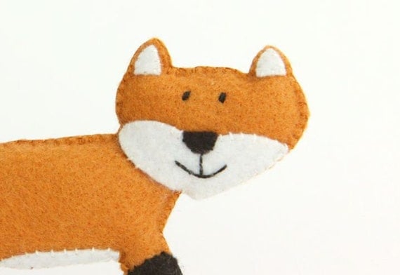 Felt Plushie Hand sewing Pattern PDF. Complete instructions to make Felix the Fox. Instant download.