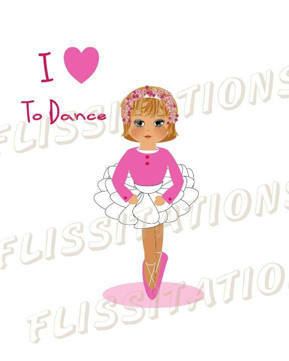Cute Little Girl Pink Love Dance Ballerina Whimsical  Picture Poster Image