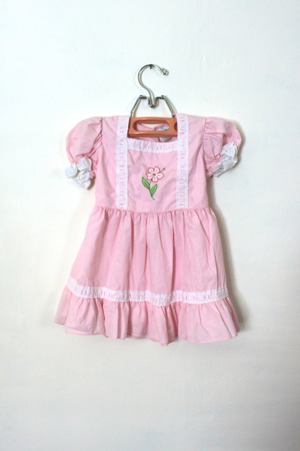Vintage Girls Pink Hawaiian Flower Dress (4T)