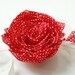 HANDMADE red polka dot silk flower hair clip/pin brooch
