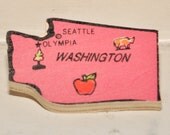 Washington State Map Brooch / Pin - Vintage Puzzle Piece