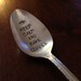 recycled silverware Keep Calm and Make Coffee- Hand Stamped Vintage Spoon for Coffee Lovers