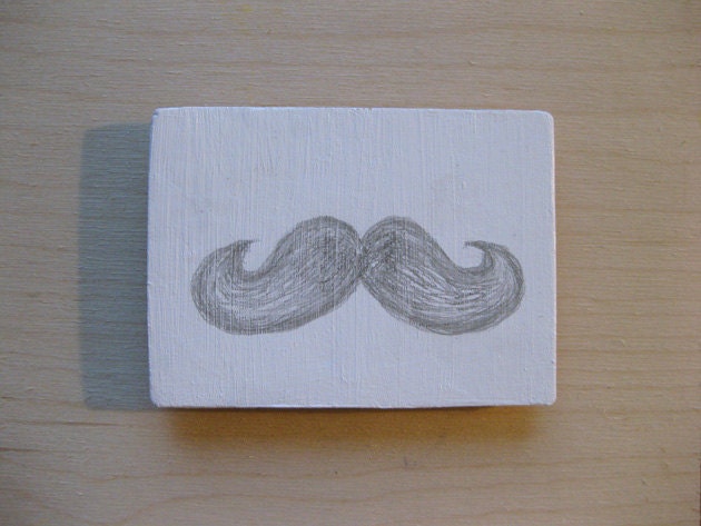 La Moustache - Original Mustache Drawing Wooden Magnet