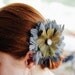 Green and Gray Vintage inspired Bridesmaid Fascinator Feathers Hair Flower
