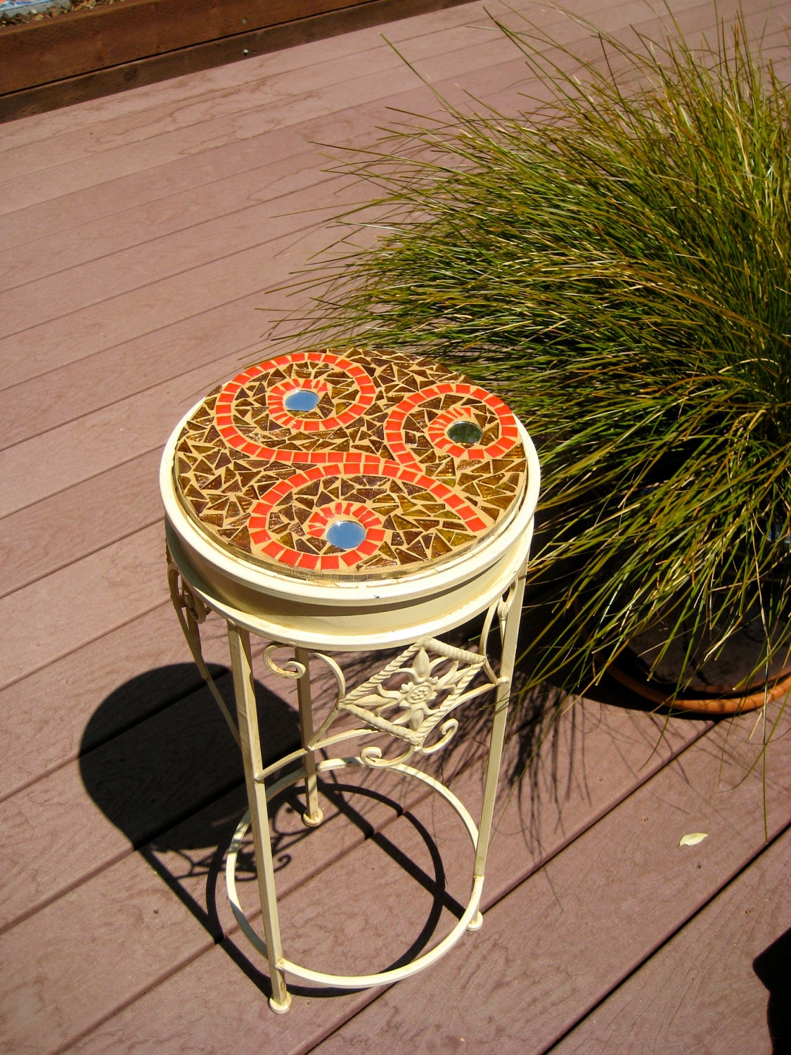 Small mosaic side table by CareWare on Etsy