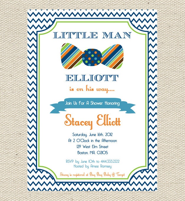 Little Man Baby Shower Invitation Printable Il_570xn