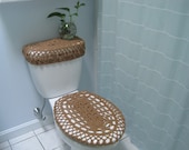 Set of 2 Crochet Covers for Toilet Seat & Toilet Tank Lid, Cozies - Topaz (TSTTL3A)