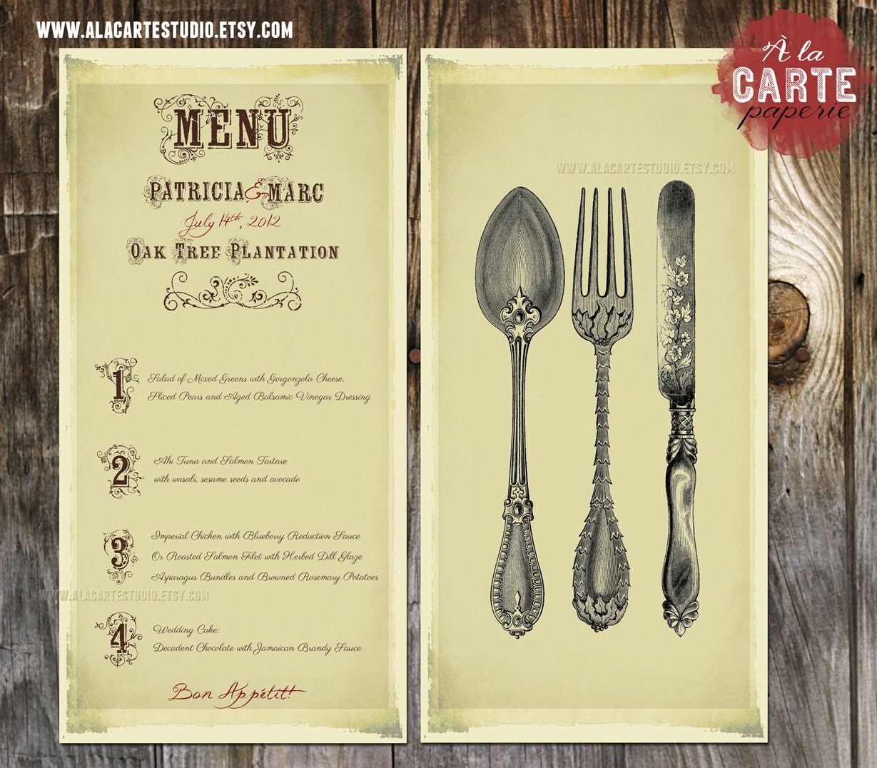 Wedding Menus Cards