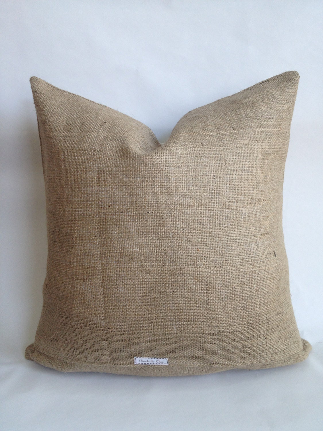20x20 Navy and White Outdoor Fabric and Burlap Pillow Cover