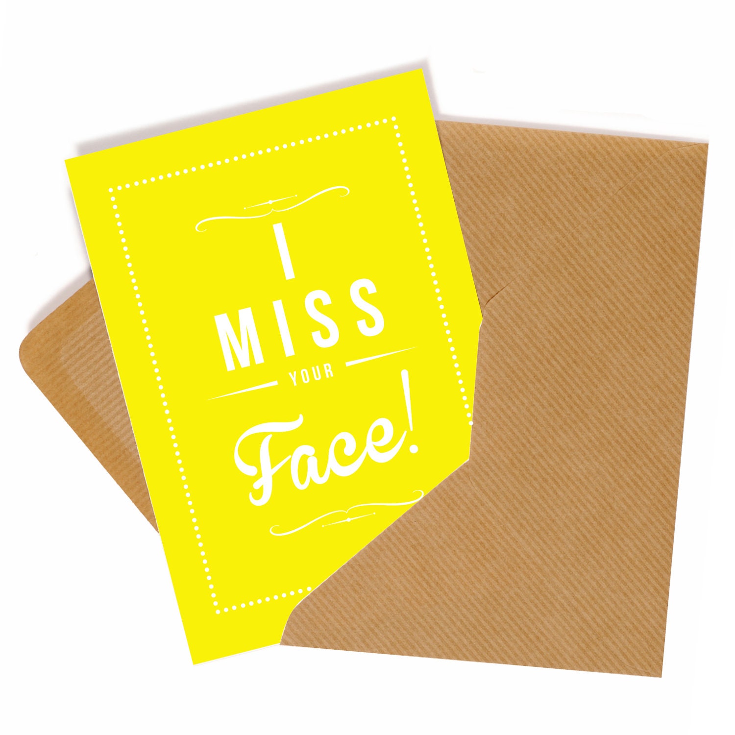 Wedding Anniversary Retro Vintage Colourful Greeting Card - I Miss Your Face UK